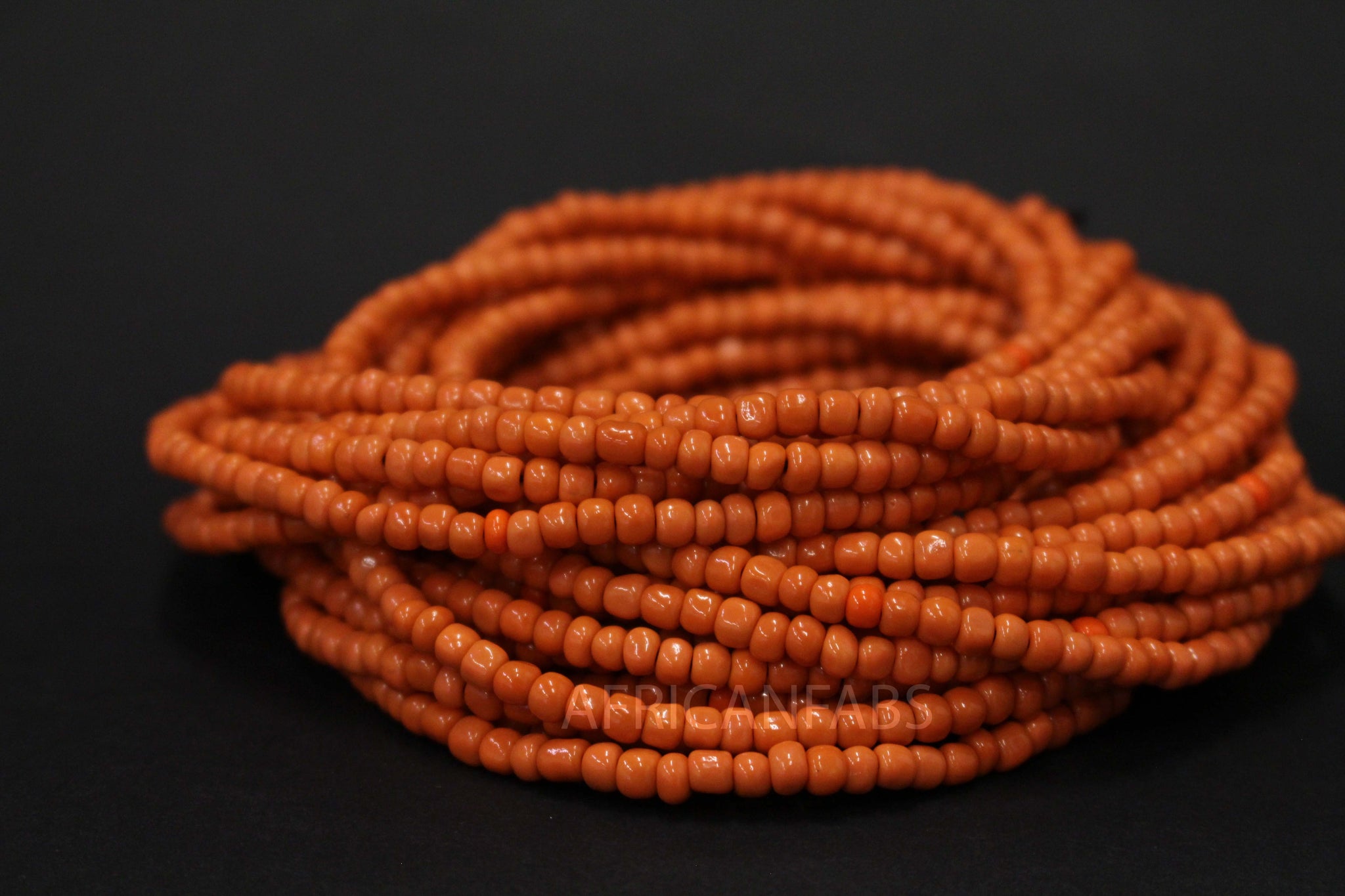 Waist Beads / Afrikanische Taillenkette - BENIN - Orange (elastisch)
