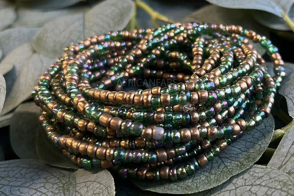 Waist Beads / Afrikanische Taillenkette - EDAZA - Grün (elastisch)
