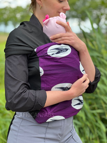 Babytragetuch mit afrikanischem Print / Baby sling / Tragetuch - Speed bird Lila