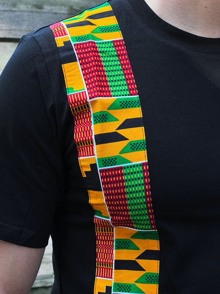 T-Shirt mit afrikanischem Kente-Print für Männer (slim fit)