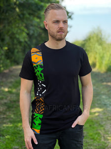 T-Shirt mit afrikanischem Druck - grün Bogolan-Reifen