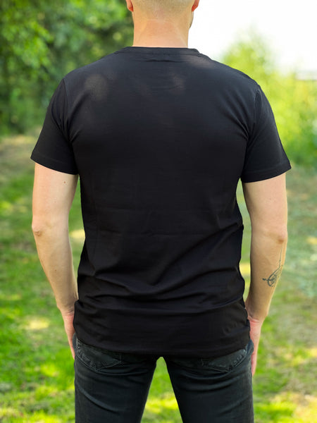 T-Shirt mit afrikanischem Druck - schwarz Bogolan-Reifen