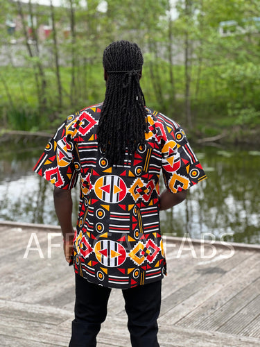 Dashiki Shirt / Dashiki Kleid - Bogolan Schwarz - Afrikanisches Top - Unisex