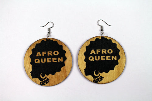 Afrikanische Ethno-Ohrringe aus Holz | Afro Queen