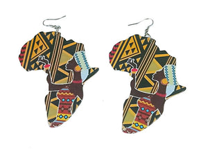 Afrika inspirierte Ohrringe | Afrikanischer Kontinent Tribal Frau