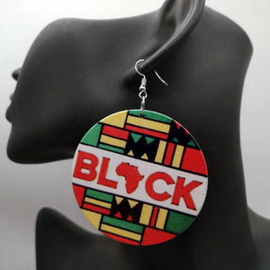 Afrika inspirierte Ohrringe | "Black" in panafrikanischen Farben