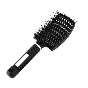 Afabs® Curved Detangler brush | Entwirrungsbürste | Kamm für glattes und lockiges Haar | Schwarz