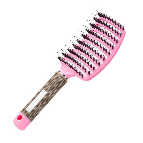 Afabs® Curved Detangler brush | Entwirrungsbürste | Kamm für glattes und lockiges Haar | Rosa