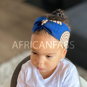 Haarband / Stirnband / Kopfband für Kinder in Afrikanischer Print - Blau