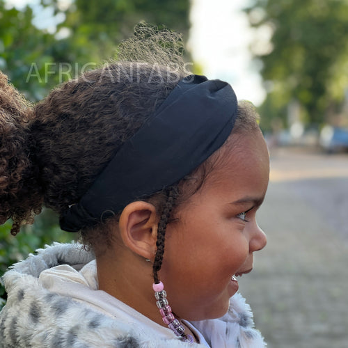 Haarband / Stirnband / Kopfband für Kinder in Afrikanischer Print - Schwarz