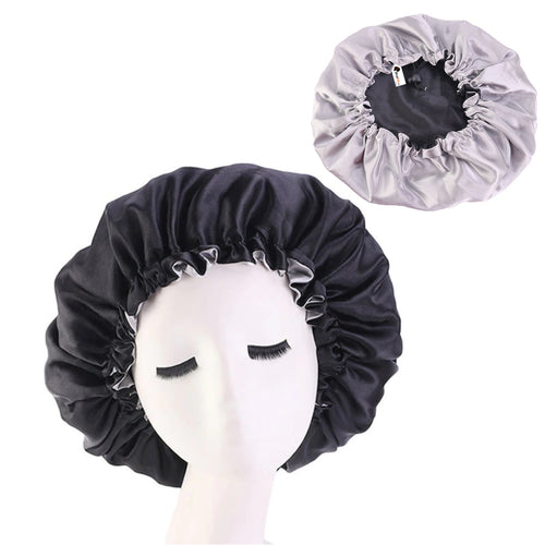 Schwarz Satin bonnet / Schlafhaube (Mutter + Tochter / Mommy & Me ) Kinder Hair Bonnet / Satin bonnet