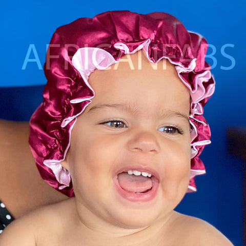 Rot Satin bonnet / Schlafhaube ( Größe für Kinder 3-7 Jahre alt ) / Kinder Hair Bonnet / Satin bonnet