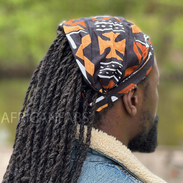 Haarband / Stirnband / Kopfband in Afrikanischer Print - Unisex Erwachsene - Braun bogolan