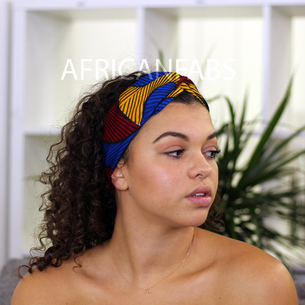 Haarband / Stirnband / Kopfband in Afrikanischer Print - Rot Santana VLISCO