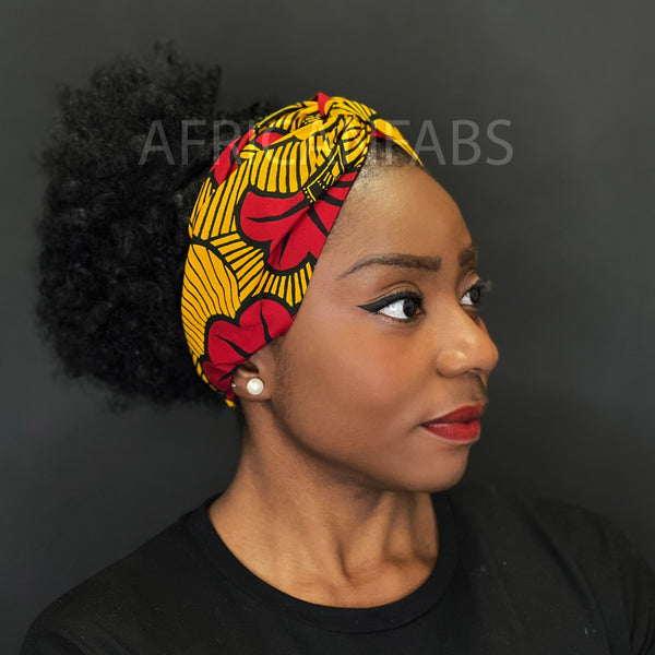 Haarband / Stirnband / Kopfband in Afrikanischer Print - Dunkelgelb wedding flower VLISCO