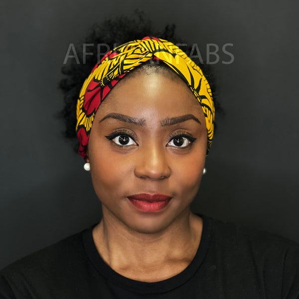 Haarband / Stirnband / Kopfband in Afrikanischer Print - Dunkelgelb wedding flower VLISCO