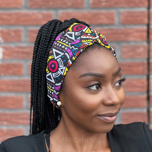 Haarband / Stirnband / Kopfband in Afrikanischer Print (lockerere Passform) - Mehrfarbig