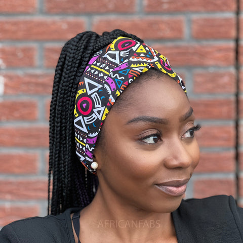 Haarband / Stirnband / Kopfband in Afrikanischer Print (lose Passform) - Mehrfarbig