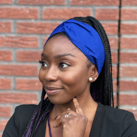 Haarband / Stirnband / Kopfband in Afrikanischer Print - Blau