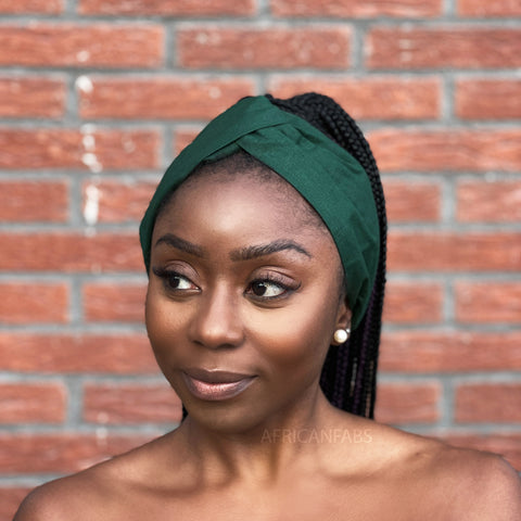 Haarband / Stirnband / Kopfband in Afrikanischer Print (Größeres Format) - Grün