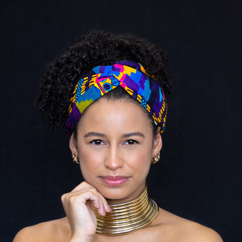 Haarband / Stirnband / Kopfband in Afrikanischer Print - Multicolor kente print