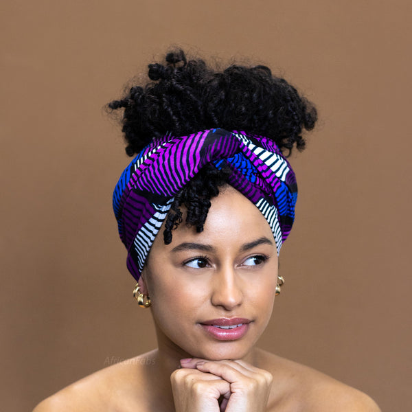 Afrikanisches Kopftuch / headwrap - Lila Swirl