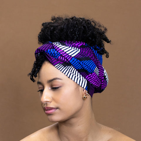 Afrikanisches Kopftuch / headwrap - Lila Swirl