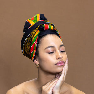 Afrikanisches Kopftuch / headwrap - Schwarz Pan African