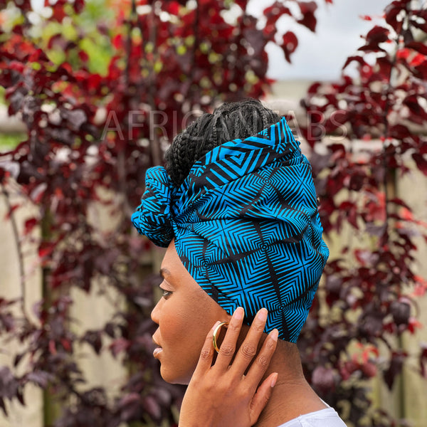 Afrikanisches Kopftuch / headwrap - Blau