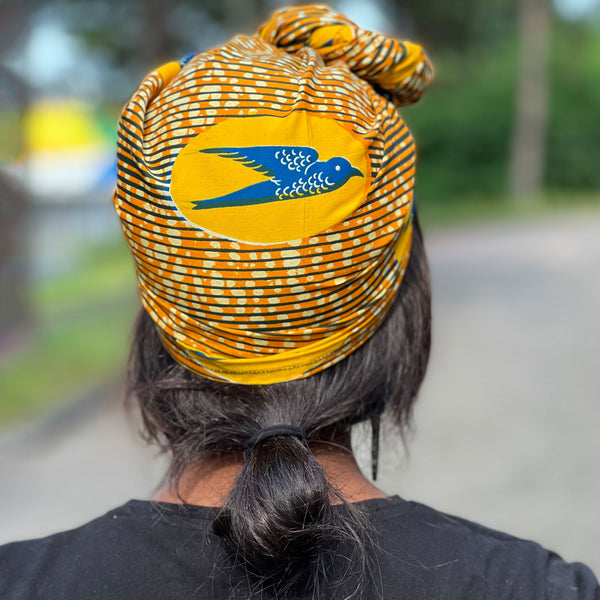Afrikanisches Kopftuch / Vlisco headwrap - Gelb Speedbird