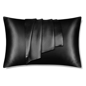 Satin-Kissenbezug schwarz 60 x 70 cm Standard-Kissengröße - Silky satin pillowcase