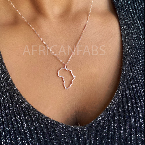 Kette / Halskette - Afrikanischer Kontinent - Rose Gold