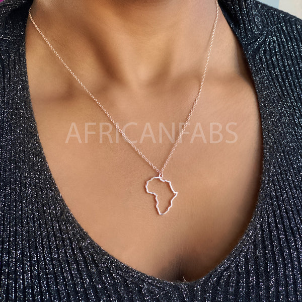 Kette / Halskette - Afrikanischer Kontinent - Rose Gold
