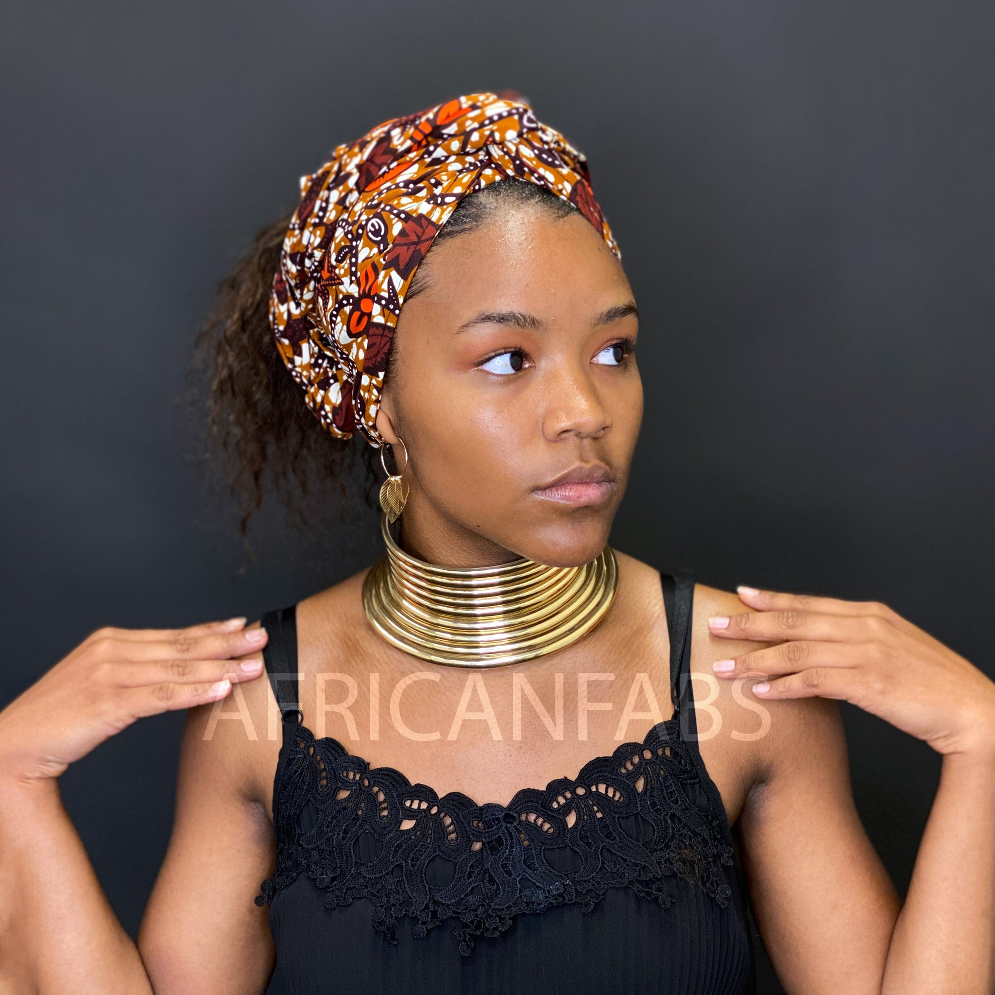 Afrikanisches Halsband / Choker / Goldene hohe Halskette – AfricanFabs