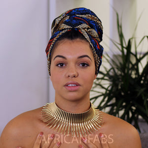 Afrikanisches Halsband / Choker / Goldene hohe Halskette