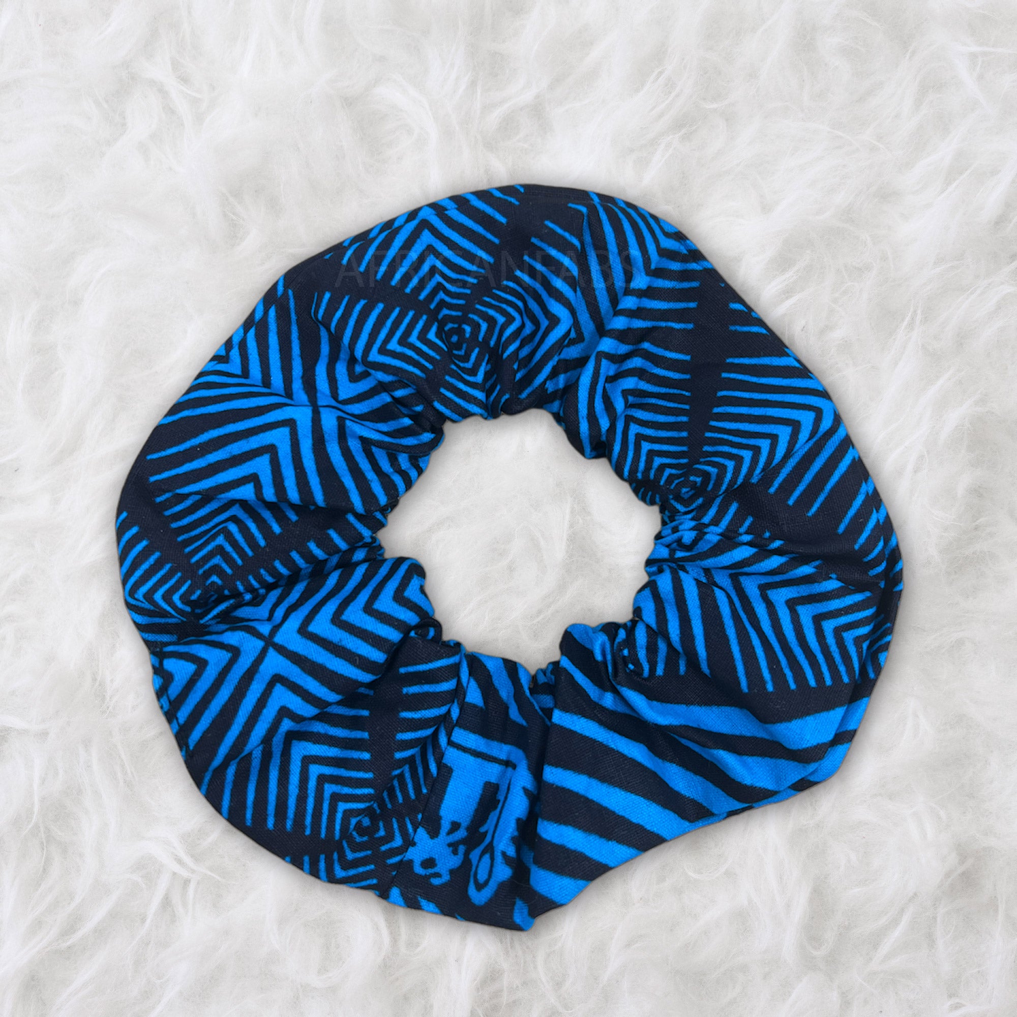 Scrunchie / Haargummi Afrikanischer Print - XL Erwachsene Haarschmuck - Blau