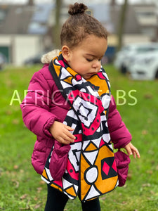 Warmer Schal für Kinder mit afrikanischem Print Unisex - Senf Rote Samakaka