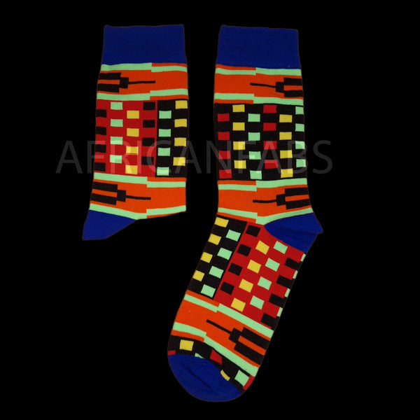 Afrikanische Socken / Afro-Socken / Kente-Socken - Blau multicolor
