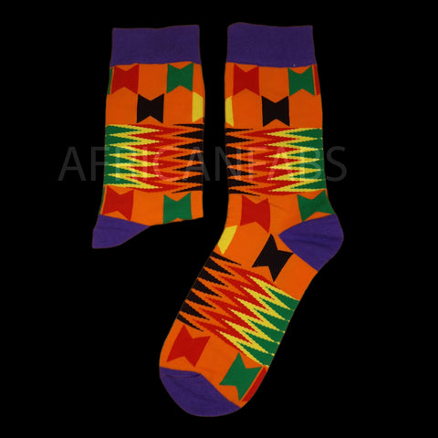Afrikanische Socken / Afro-Socken / Kente-Socken - Orange