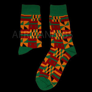 Afrikanische Socken / Afro-Socken / Kente -Socken - Grün