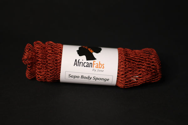 Afrikanischer Schwamm / Net sponge - traditioneller African Sapo Sponge - Zimtbraun