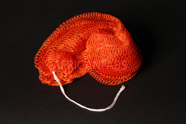 Afrikanischer Schwamm / Net sponge - traditioneller African Sapo Sponge - Orange
